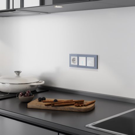 Выключатель одноклавишный с подсветкой без рамки Werkel серебряный W4510006