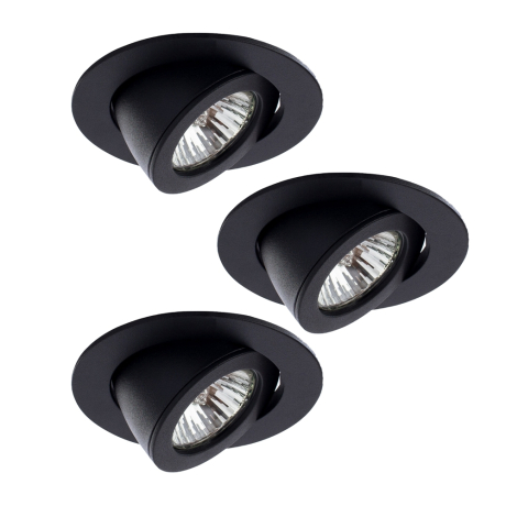 Комплект 3шт. Встраиваемый светильник Arte Lamp Accento A4009PL-1BK-3 