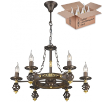 Подвесная люстра с лампочками Velante 536-723-06+Lamps E14 Свеча