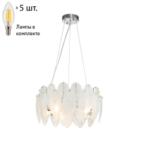 Подвесная люстра с лампочками Favourite Beluta 3018-5P+Lamps E14 Свеча