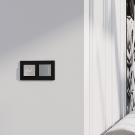 Выключатель сенсорый двухклавишный с подсветкой, без рамки Werkel серебряный W4522006 