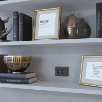 Розетка двойная с заземлением, без рамки Werkel Hammer черный W1272008