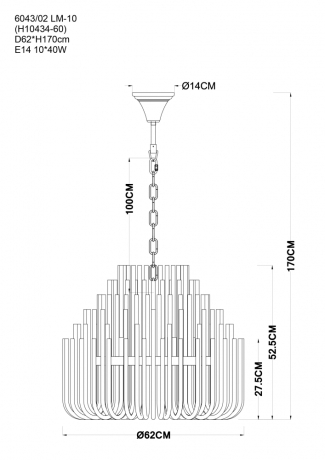 Подвесная люстра Divinare Romola 6043/02 LM-10 