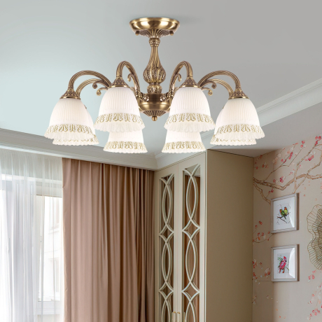 Люстра на штанге Eurosvet Campina 60107/8 античная бронза 