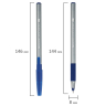 Нарушена упаковка! <709748> Ручка шариковая с грипом BRAUBERG "i-STICK POINT", СИНЯЯ, корпус серый, игольчатый узел 0,7 мм, линия письма 0,35 мм, 144021