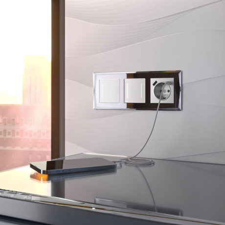 Выключатель сенсорый одноклавишный с подсветкой, без рамки Werkel белый W4512001 