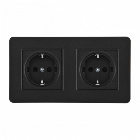 Розетка с заземлением и со шторкой Arte Milano SET16-2 SET16-2-40-1x2 black 