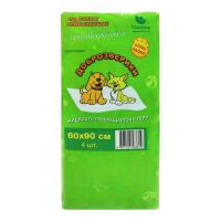 Нарушена упаковка!  <262782> Доброзверики подстилки впитывающие для животных с суперабсорбентом 60х90 см,  4 шт. "Сухие лапки"