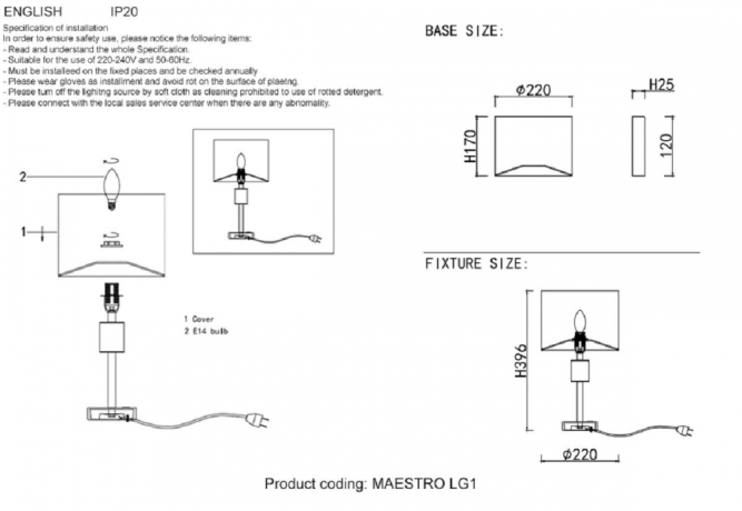 Настольная лампа с лампочкой CRYSTAL LUX Maestro LG1 Gold+Lamps 
