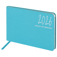 Нарушена упаковка!  <795223> Еженедельник датированный 2026 МАЛЫЙ ФОРМАТ 105х160 мм, А6, BRAUBERG "Blaze", фольга, голубой, 117214