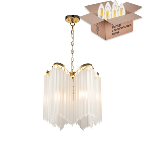 Подвесная люстра с лампочками Favourite Nubes 2966-5P+Lamps E14 Свеча 