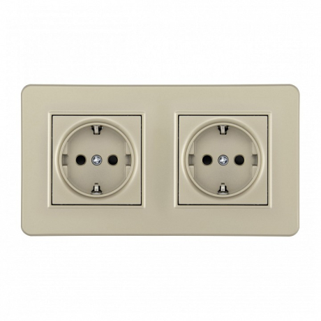 Розетка с заземлением и со шторкой Arte Milano SET16-2 SET16-2-40-1x2 shampan 