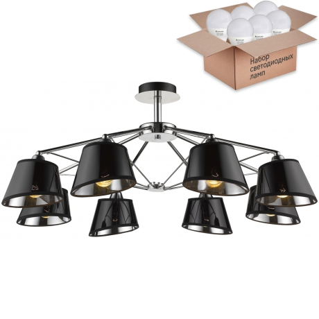 Потолочная люстра с лампочками Velante 296-107-08+Lamps E27 P45 