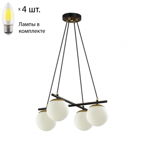 Подвесная люстра Lumion Randi с лампочками 5212/4+Lamps E27 Свеча 