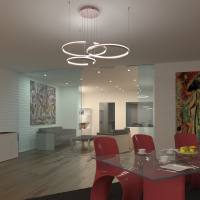 Подвесная светодиодная люстра Eurosvet Gap с пультом управления 90180/3 сатин-никель 160W a045427