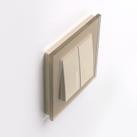 Выключатель двухклавишный с подсветкой без рамки Werkel шампань W1120111