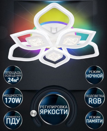 Потолочная люстра Seven Fires Dzhena SF5050/10C-WT-RGB 