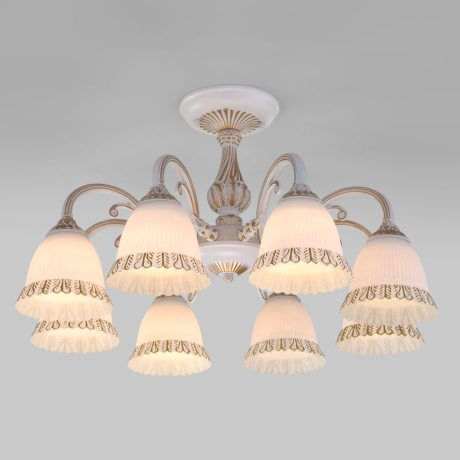 Люстра на штанге Eurosvet Campina 60107/8 белый с золотом 