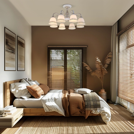 Люстра на штанге Eurosvet Campina 60107/8 белый с золотом 