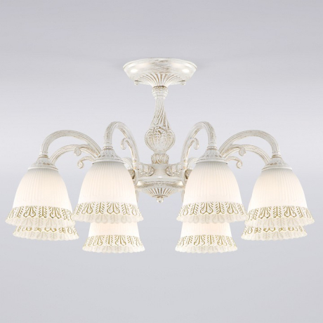 Люстра на штанге Eurosvet Campina 60107/8 белый с золотом 