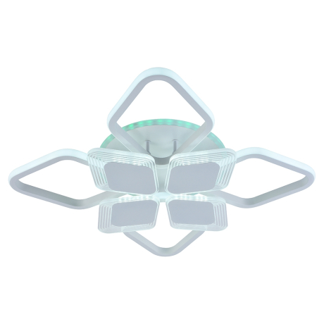 Светодиодная диммируемая люстра с ПДУ Profit Light 5893/4+4A WHT 144W+8W RGB 