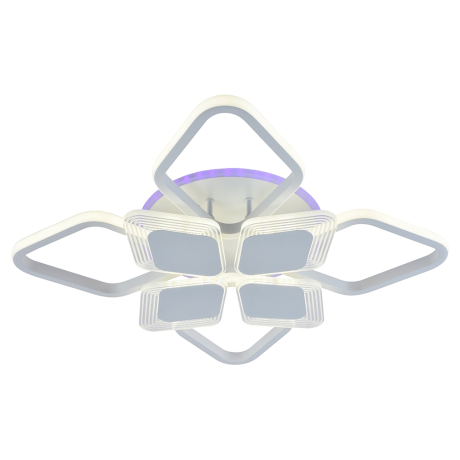 Светодиодная диммируемая люстра с ПДУ Profit Light 5893/4+4A WHT 144W+8W RGB 
