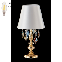 Настольная лампа в комплекте с лампочкой  CRYSTAL LUX MERCEDES LG1 GOLD/COLOR+Lamps