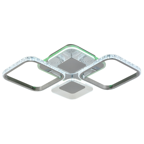 Светодиодная диммируемая люстра с ПДУ Profit Light 5886/4B CHR 80W+8W RGB 