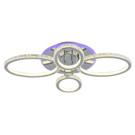 Светодиодная диммируемая люстра с ПДУ Profit Light 8033/2+2 CHR 