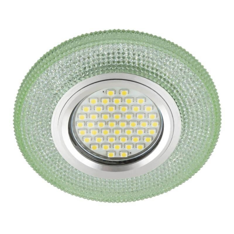 Встраиваемый светильник с LED подсветкой Fametto Luciole DLS-L142 Gu5.3 Glassy/Green (UL-00003882) 