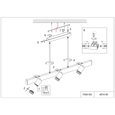 Светильник на штанге Favourite Six 4074-6P 