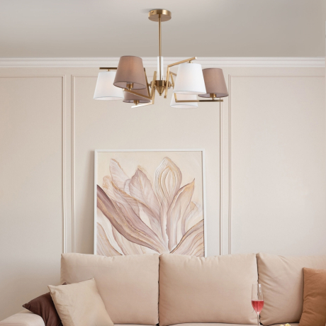 Люстра на штанге с тканевыми абажурами Eurosvet Ozark 60149/6 (a064975) 