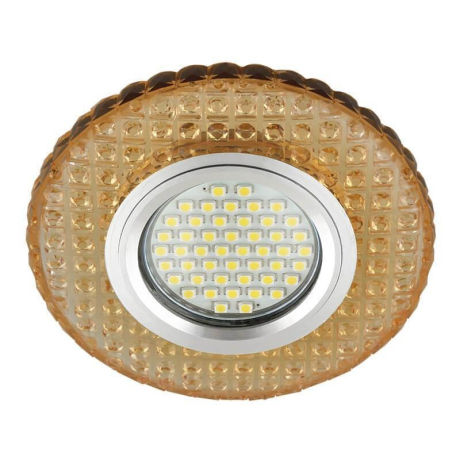 Встраиваемый светильник с LED подсветкой Fametto Luciole DLS-L143 Gu5.3 Glassy/Gold (UL-00003884) 