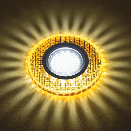 Встраиваемый светильник с LED подсветкой Fametto Luciole DLS-L143 Gu5.3 Glassy/Gold (UL-00003884) 