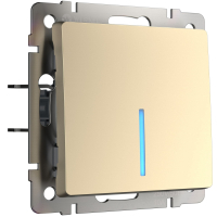 Выключатель проходной одноклавишный с подсветкой без рамки Werkel шампань W1112111