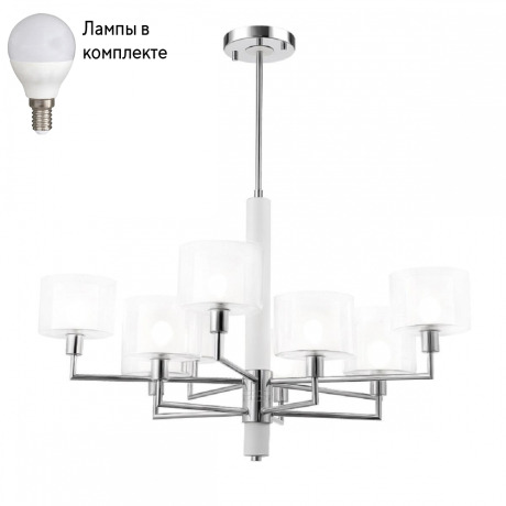 Люстра на штанге с лампочками CRYSTAL LUX Maestro SP-PL5+5 Chrome+Lamps 