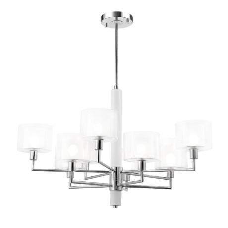 Люстра на штанге с лампочками CRYSTAL LUX Maestro SP-PL5+5 Chrome+Lamps 