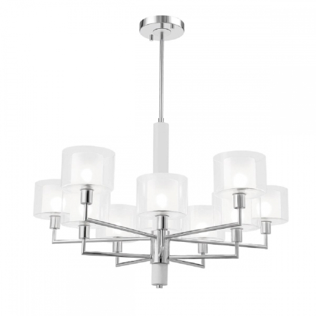 Люстра на штанге с лампочками CRYSTAL LUX Maestro SP-PL5+5 Chrome+Lamps 