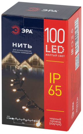 10м. Гирлянда нить желтый Эра ERAPS-NZ2 100LED (Б0060544)