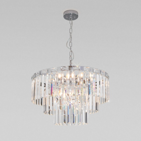 Подвесная люстра Eurosvet Elegante 10130/8 хром/прозрачный хрусталь Strotskis 