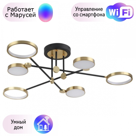 Потолочная люстра Odeon Light Denzel с поддержкой Маруся 4320/60CL-М 