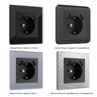 Розетка с заземлением и со шторками и 2хUSB, без рамки Werkel черный матовый W1171508
