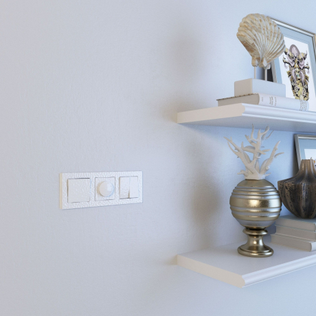 Выключатель проходной двухклавишный без рамки Werkel Hammer белый W1222001