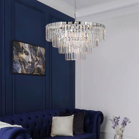 Подвесная люстра Eurosvet Elegante 10130/10 хром/прозрачный хрусталь Strotskis 