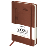 Нарушена упаковка!  <795459> Ежедневник датированный 2026, А5, 138x213 мм, BRAUBERG "Optimal", под кожу, резинка, держатель для ручки, коричневый, 117468