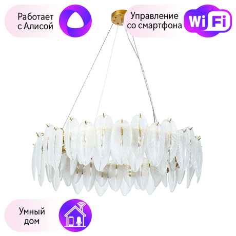 Подвесная люстра Arte Lamp EVIE с поддержкой Алиса A4052SP-12SG-A 