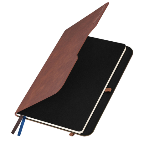 Нарушена упаковка!  <795506> Ежедневник датированный 2026, А5, 151х213 мм, BRAUBERG "Note", под кожу, держатель для ручки, коричневый, 117515