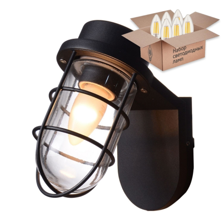 Уличный светильник с лампочкой Favourite Pointer 3021-1W+Lamps Е27 Свеча