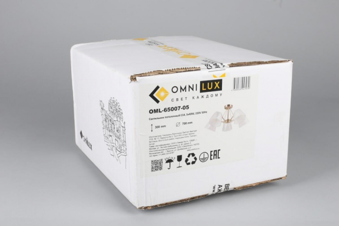 Люстра с поддержкой Алисы потолочная Omnilux OML-65007-05-A 