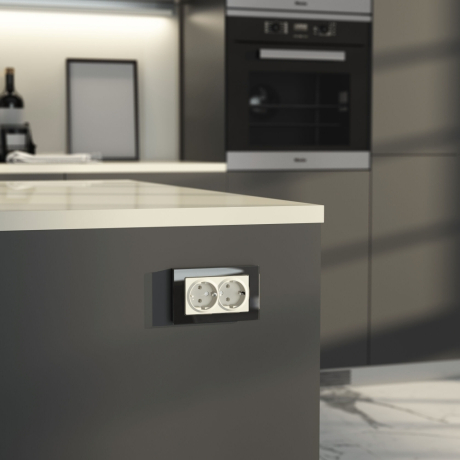 Розетка двойная с заземлением, без рамки Werkel айвори матовый W1172062 